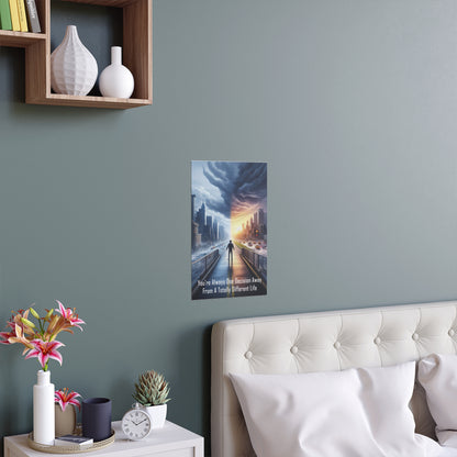 One Decision Away | Indoor and Outdoor Silk Poster