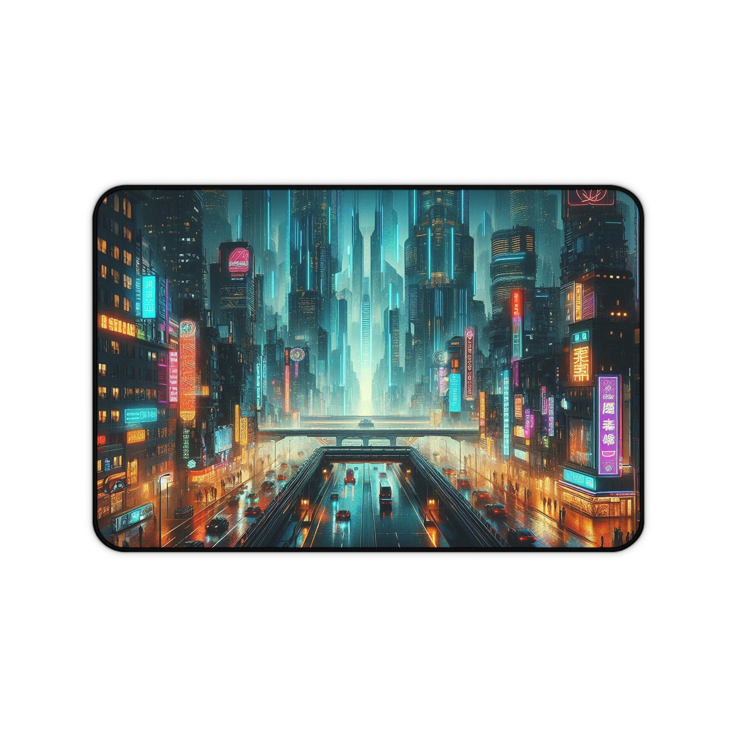 Cyberpunk Cityscape | Desk Mat