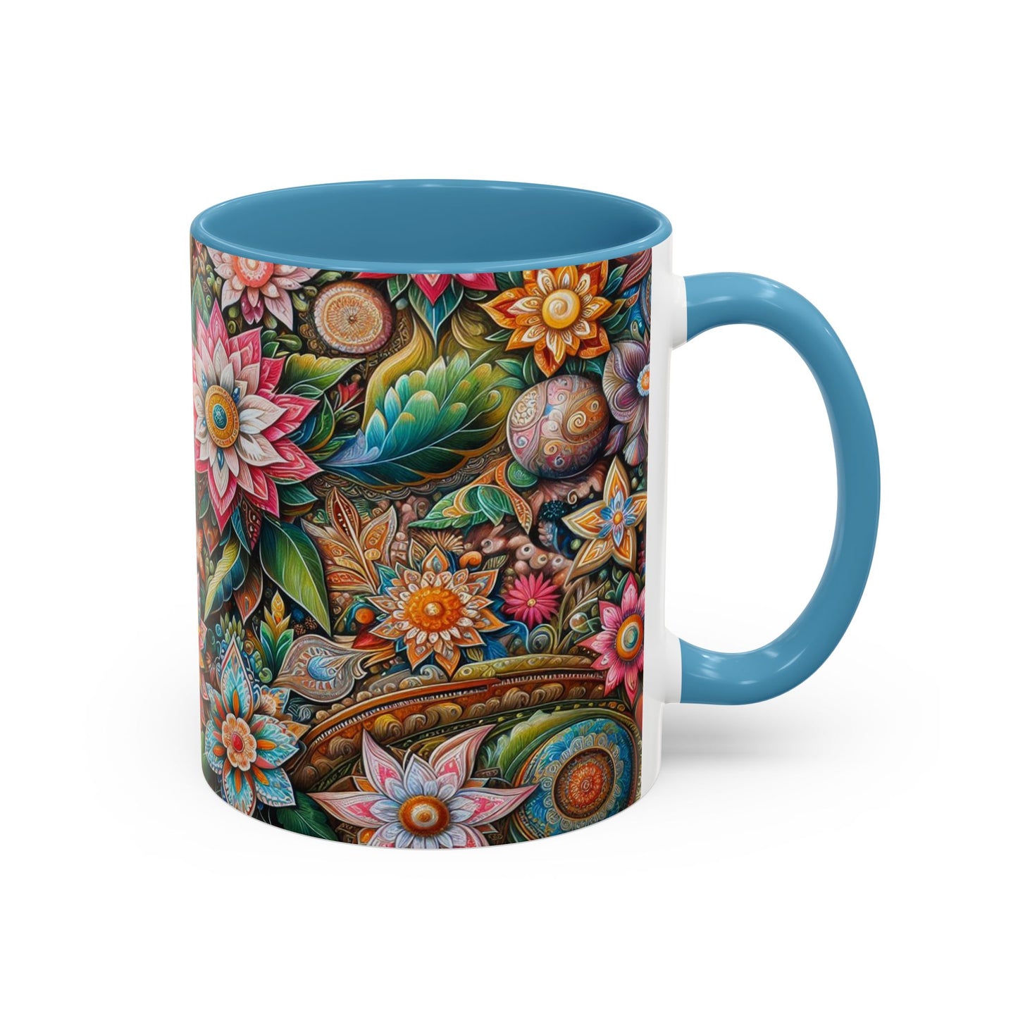 Floral Pattern | Accent Coffee Mug (11oz)