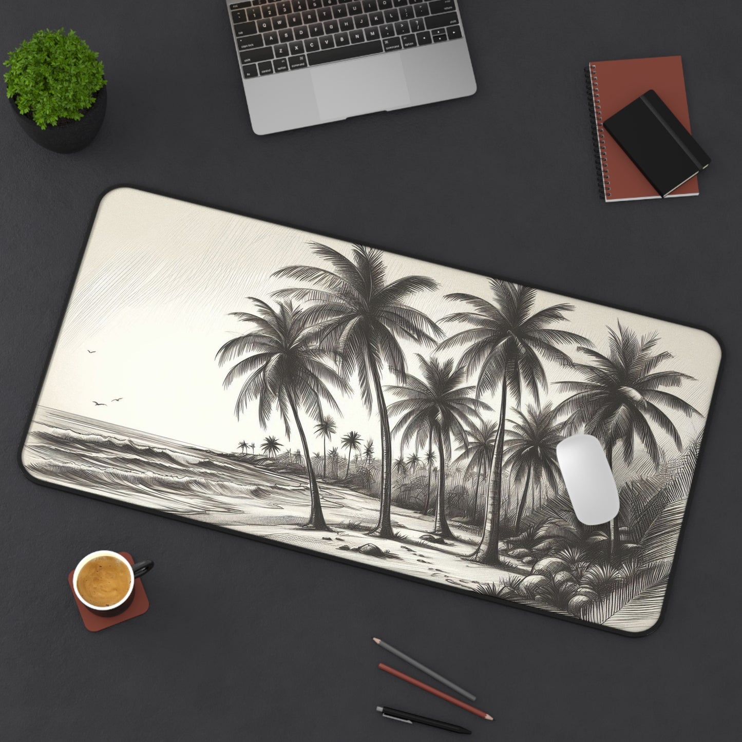 Hand Drawn Beach | Desk Mat