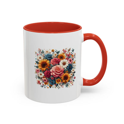 Fleurs multicolores | Tasse à café Accent (11, 15 oz)