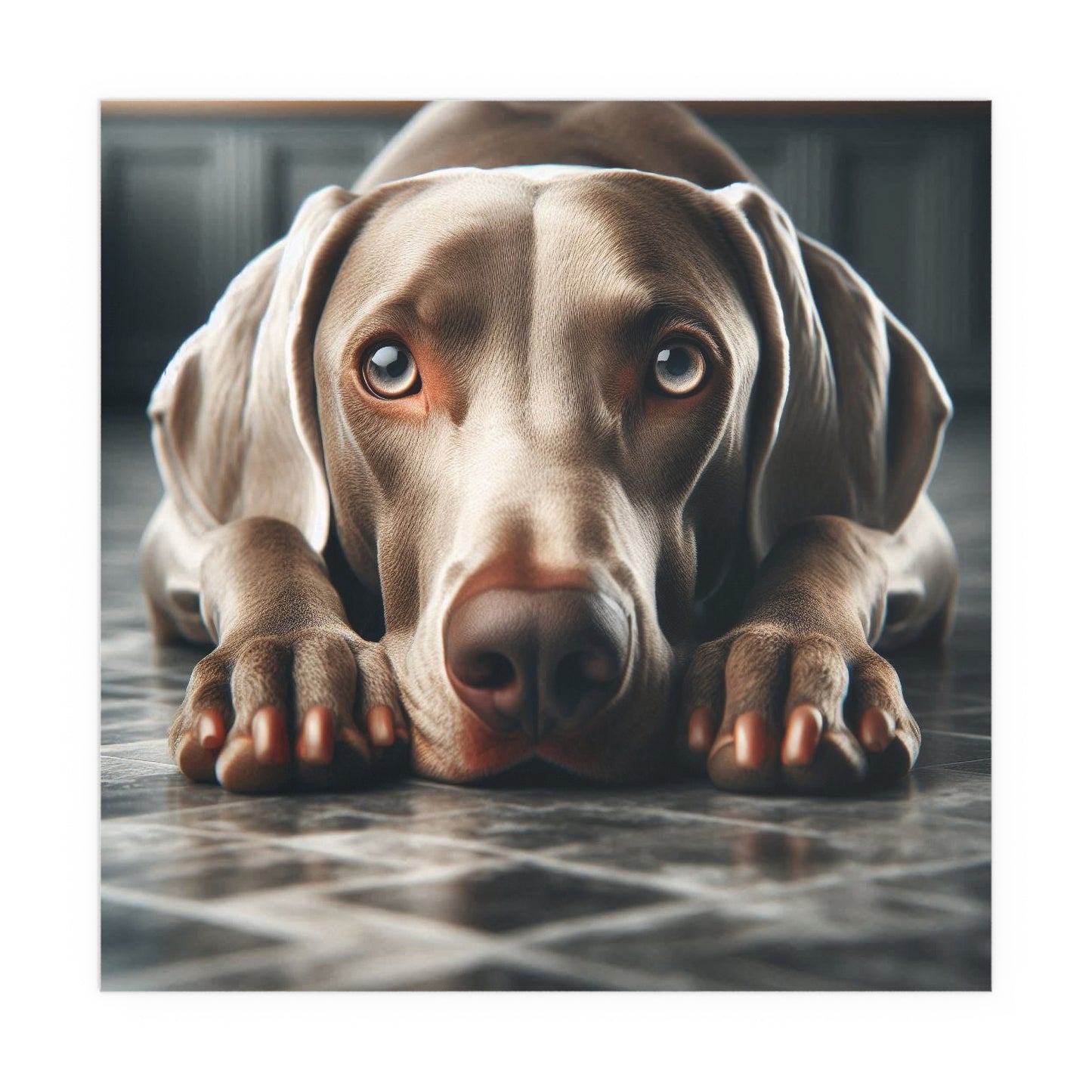 Am Obedient Weimaraner | Indoor and Outdoor Silk Poster