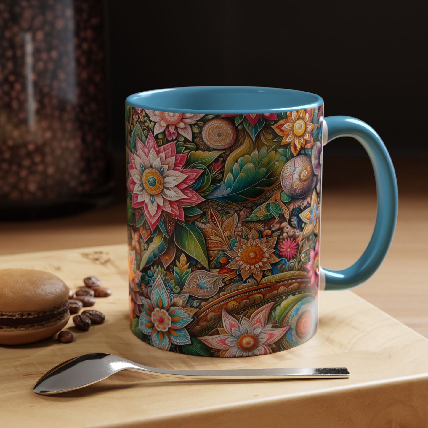 Floral Pattern | Accent Coffee Mug (11oz)