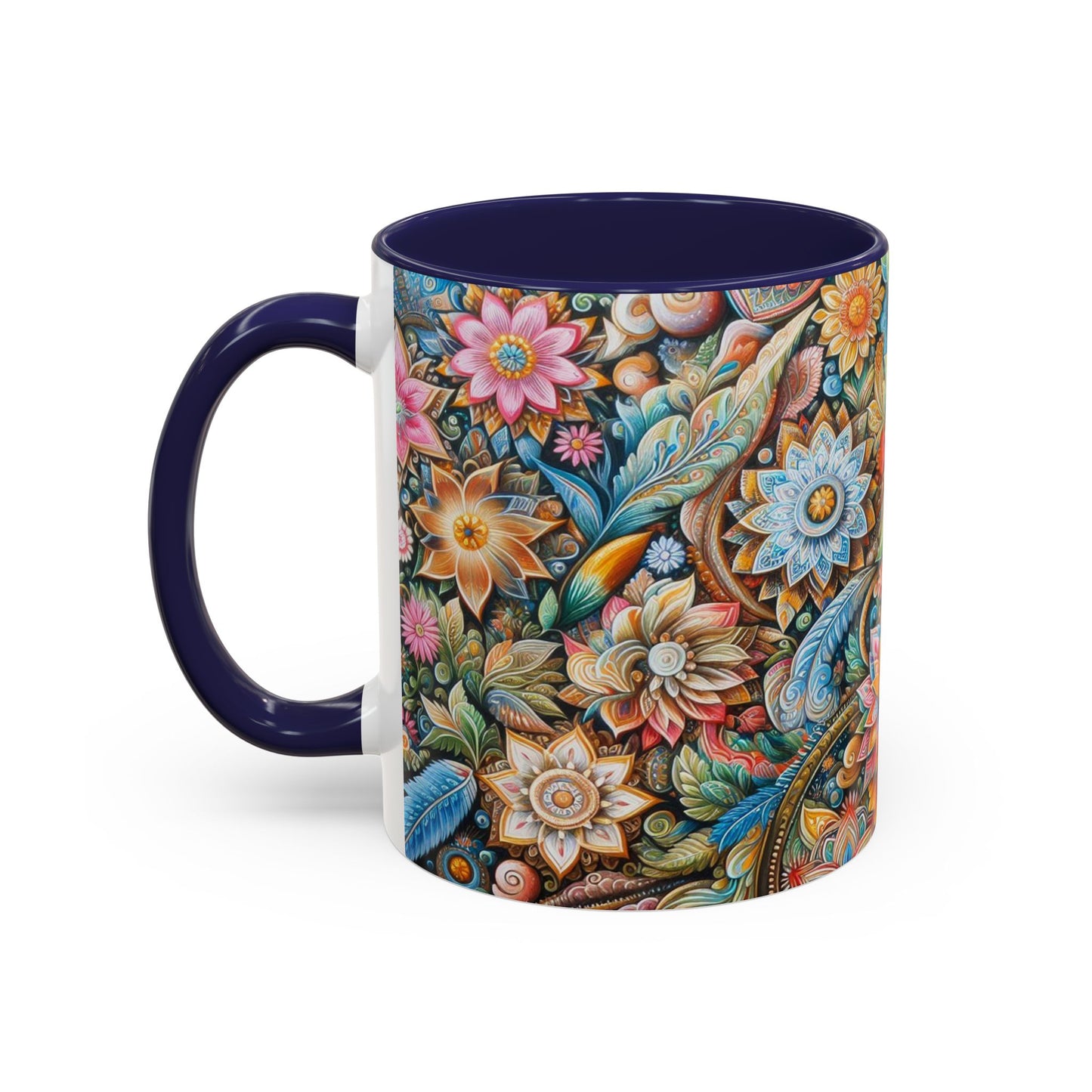 Floral Pattern | Accent Coffee Mug (11oz)