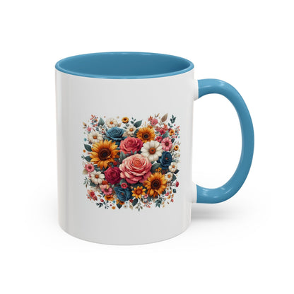 Fleurs multicolores | Tasse à café Accent (11, 15 oz)