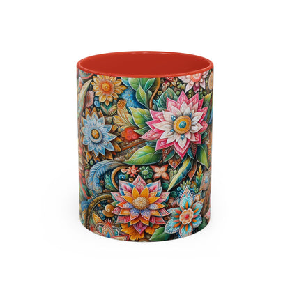 Floral Pattern | Accent Coffee Mug (11oz)