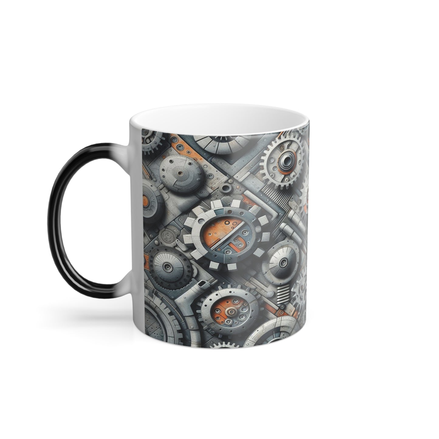 3D Gears, Cogs and Pipes | Color Morphing Mug, 11oz