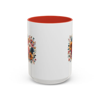 Fleurs multicolores | Tasse à café Accent (11, 15 oz)