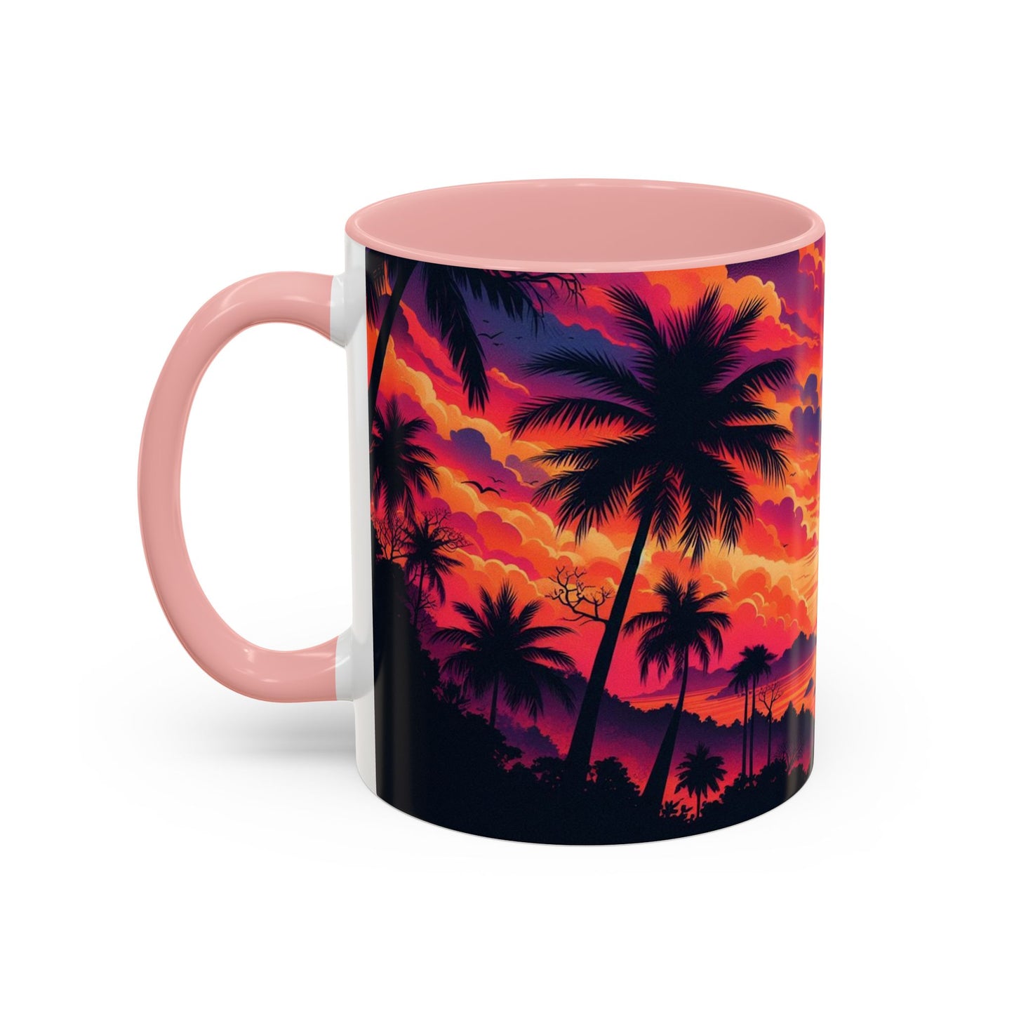 Coucher de soleil vu d'un tableau | Tasse à café Accent (11 oz)