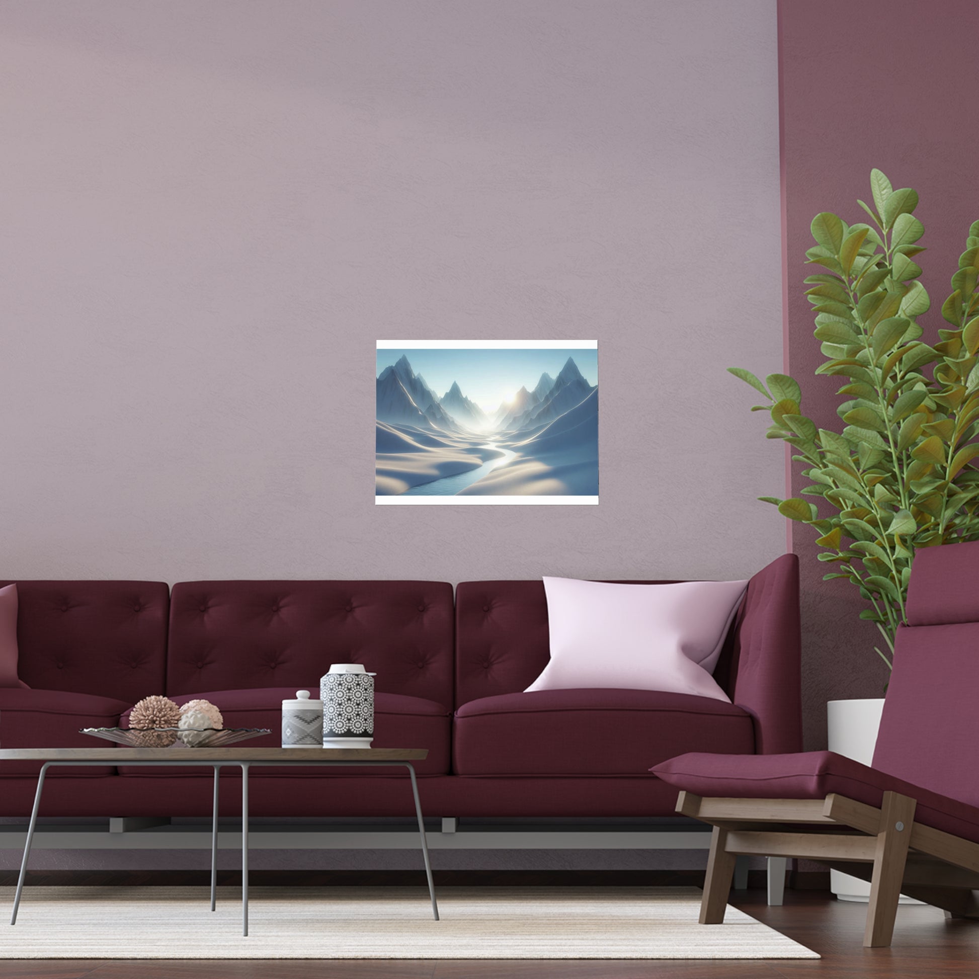 Icy Peaks in Summer | Time Changes For All | Indoor and Outdoor Silk Poster