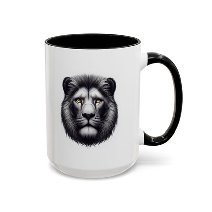 Lion Face with Golden Eyes | Accent Coffee Mug (11, 15oz)