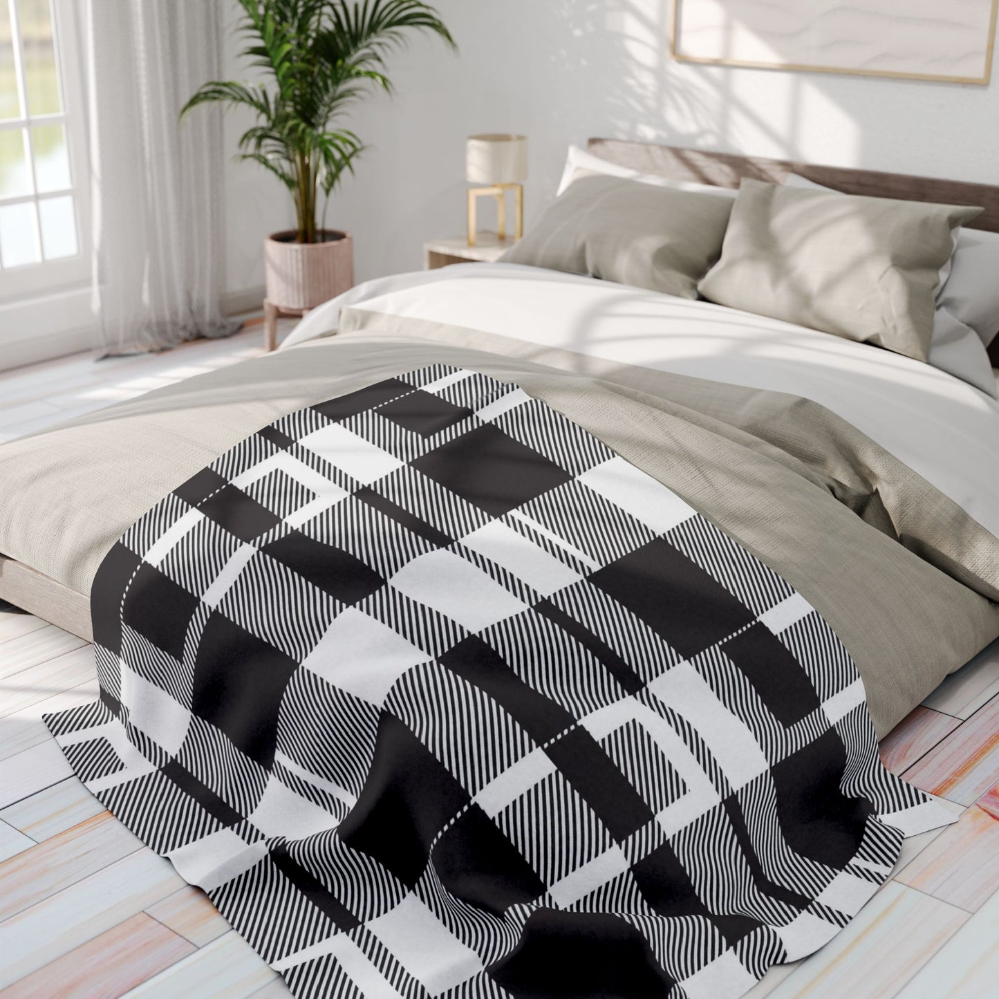 Black, White Pattern | Arctic Fleece Blanket