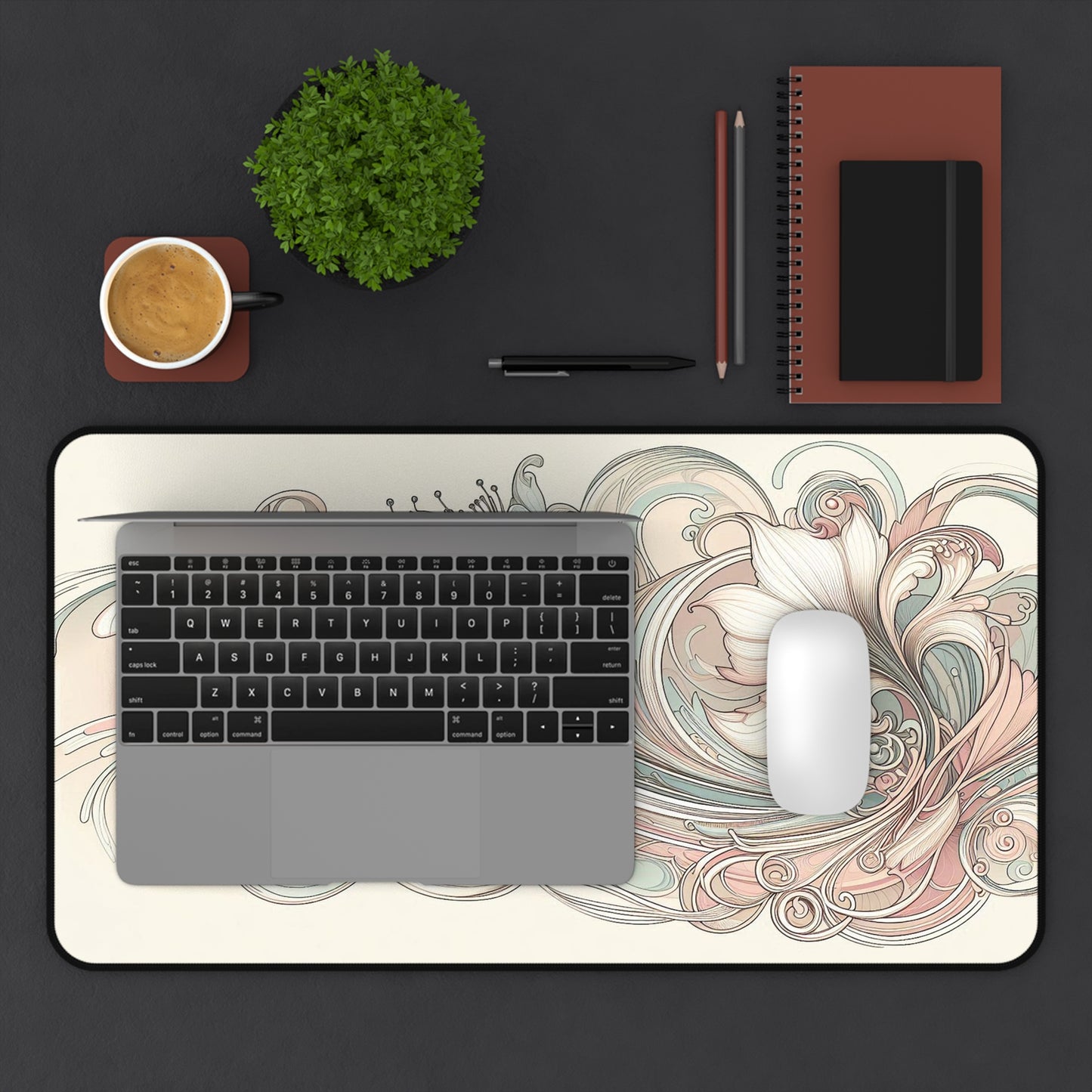 Art Nouveau Floral Design | Desk Mat