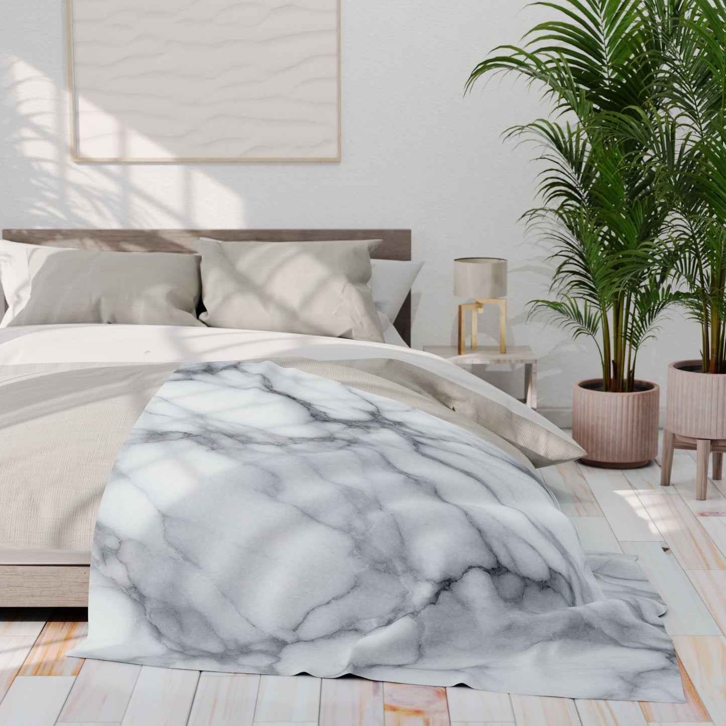 White Marble Pattern | Arctic Fleece Blanket