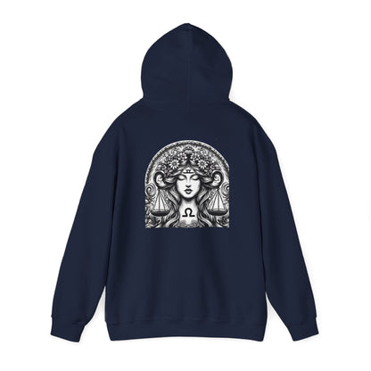 Sudadera unisex con capucha Heavy Blend™, signo del zodíaco de Libra