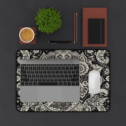 Black and Beige Pattern | Desk Mat