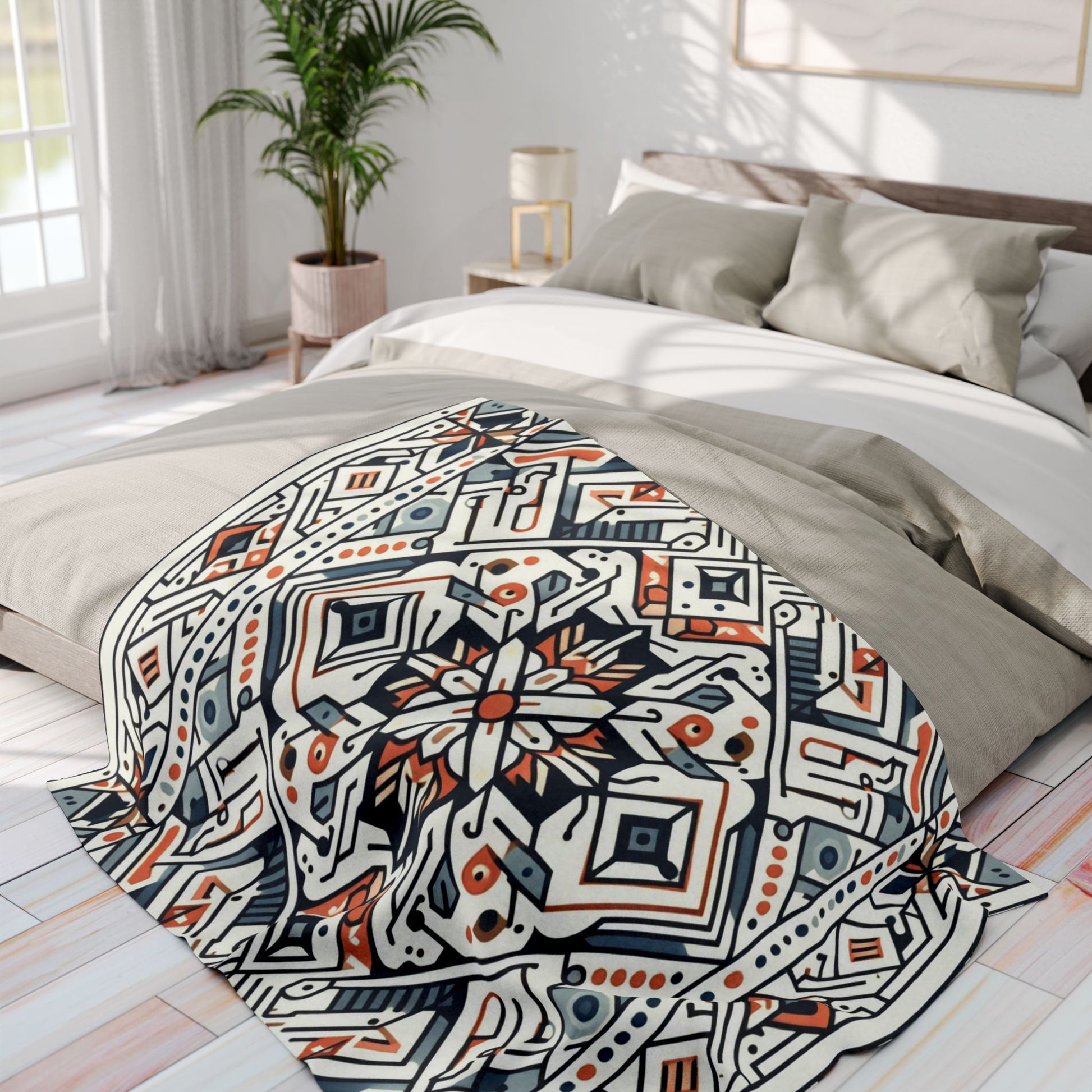 Boho Geometric Pattern | Arctic Fleece Blanket