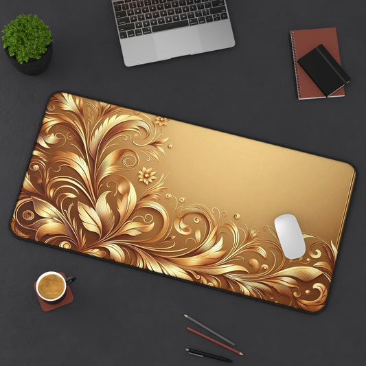 Golden Leaves Vine | Desk Mat