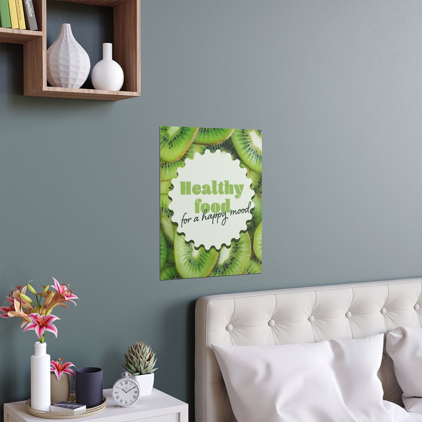 Healthy Food For A Happy Mood | Indoor and Outdoor Silk Poster