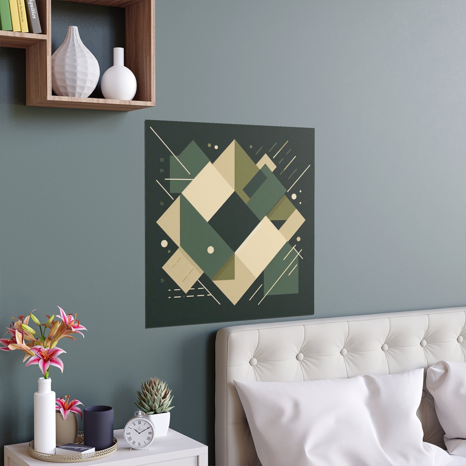 Modern Abstract Geometrical Design | Indoor and Outdoor Silk Poster