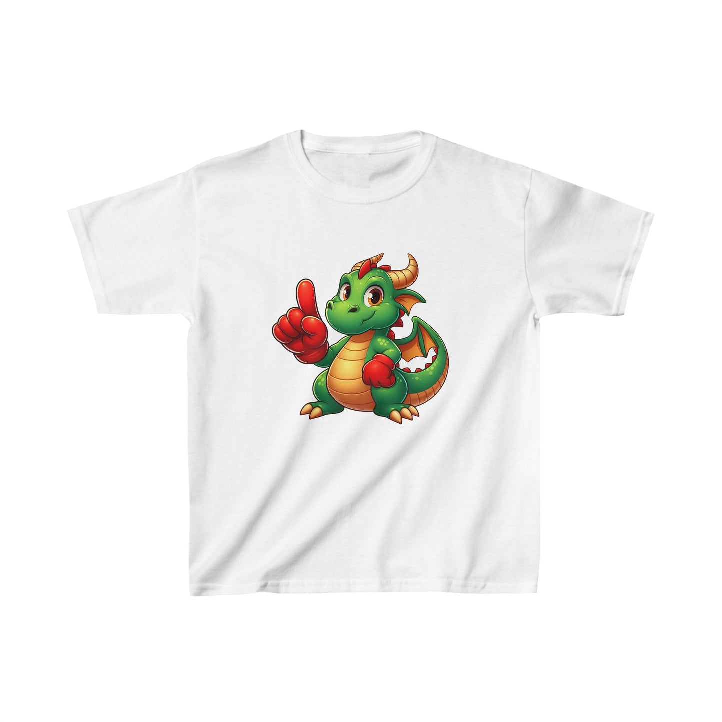 Dinosaurio animado | Camiseta de algodón pesado para niños