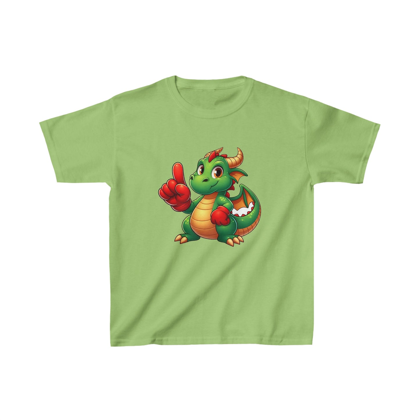 Dinosaurio animado | Camiseta de algodón pesado para niños