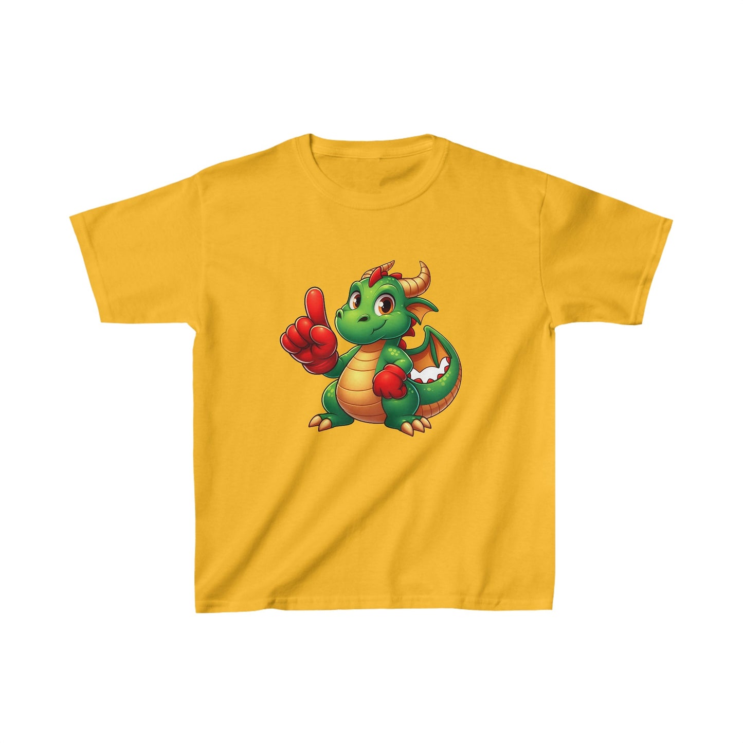 Dinosaurio animado | Camiseta de algodón pesado para niños