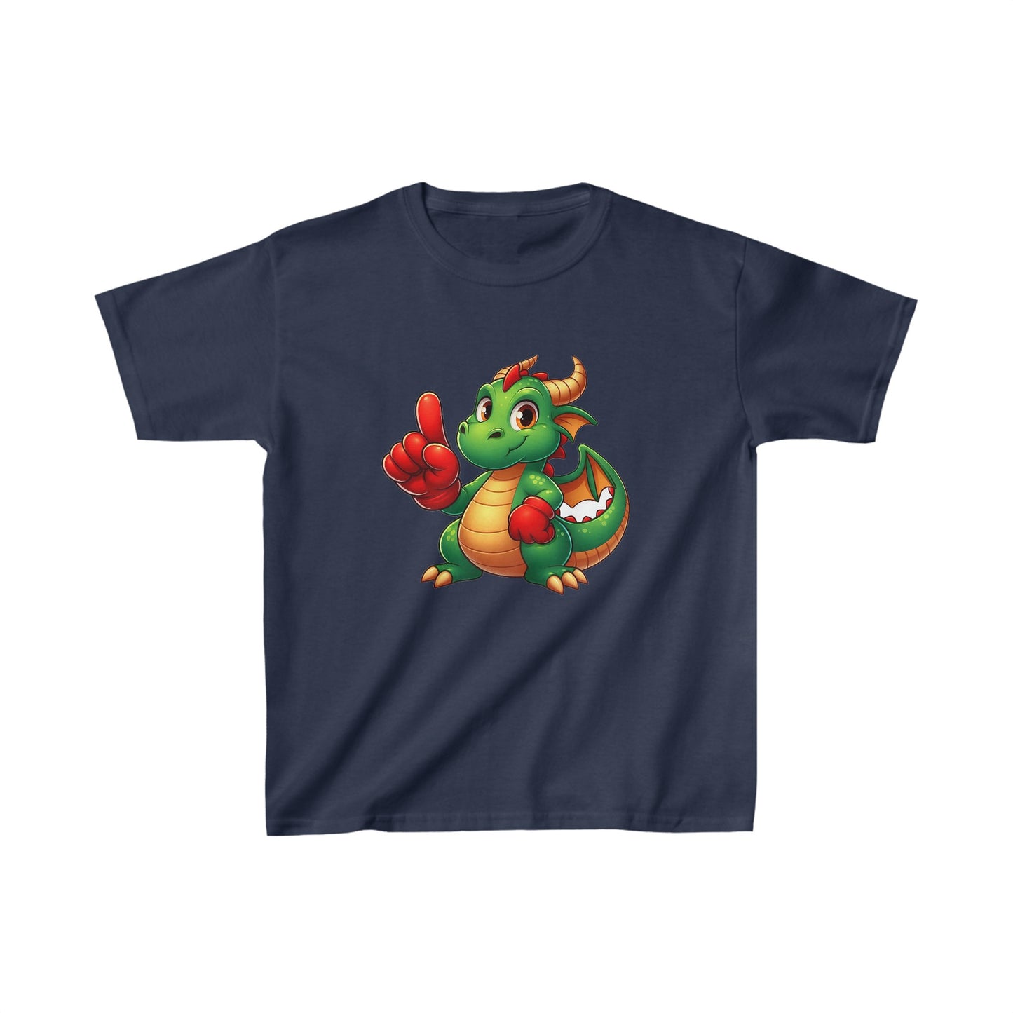 Dinosaurio animado | Camiseta de algodón pesado para niños