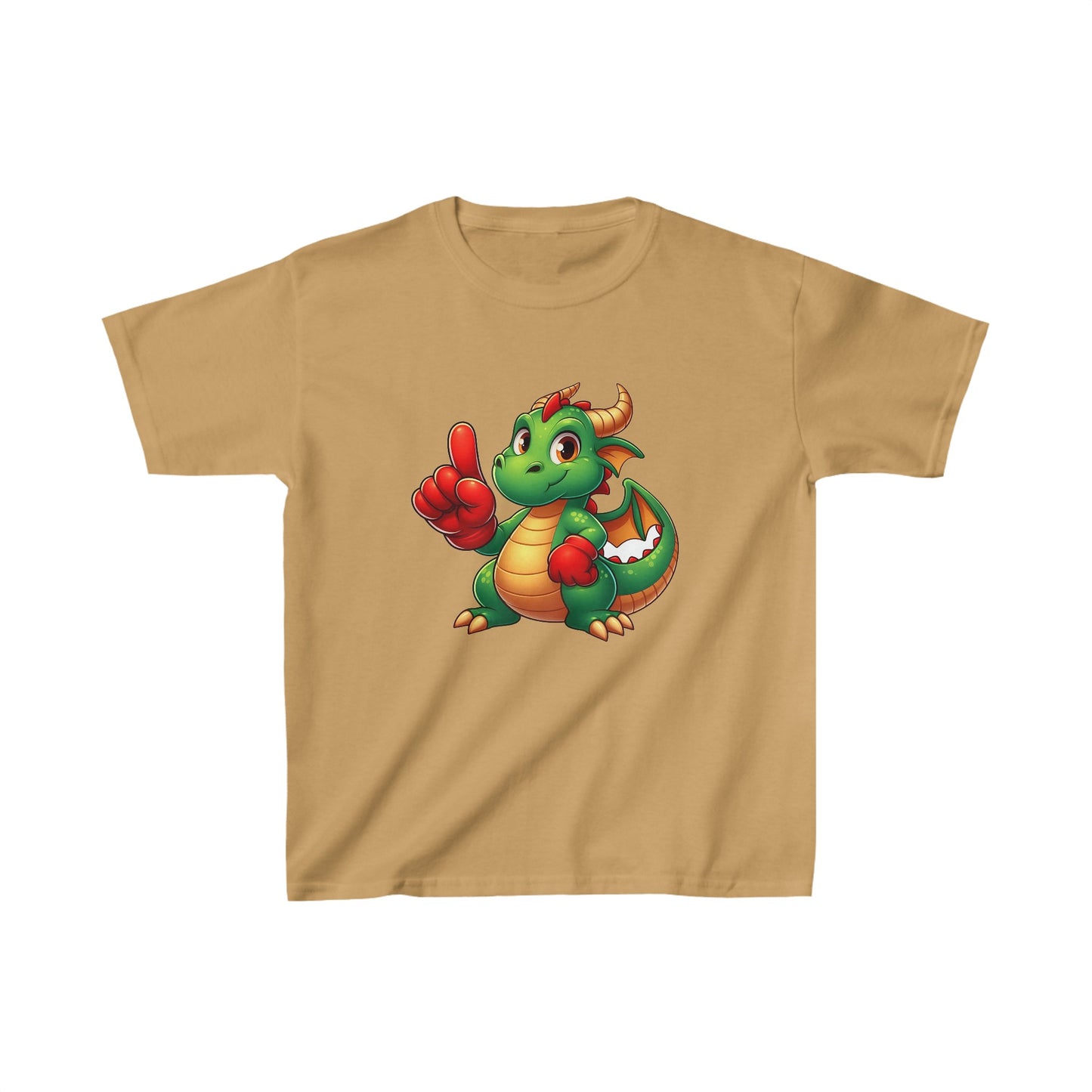 Dinosaurio animado | Camiseta de algodón pesado para niños