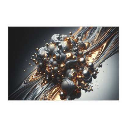 Gold, Silver Fusion | Duality of Life | Indoor and Outdoor Silk Poster