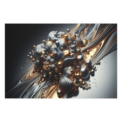 Gold, Silver Fusion | Duality of Life | Indoor and Outdoor Silk Poster