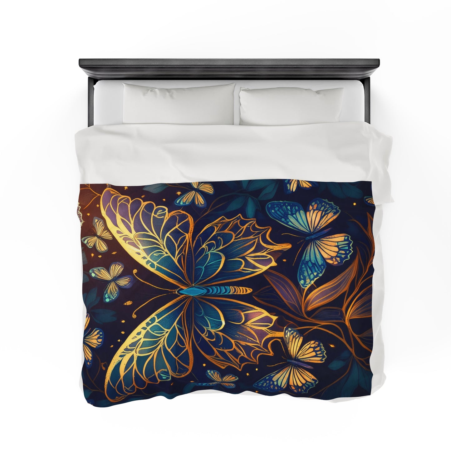 Butterflies With Hues | Velveteen Plush Blanket