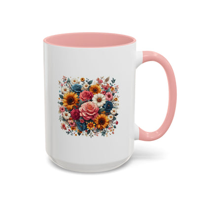 Fleurs multicolores | Tasse à café Accent (11, 15 oz)