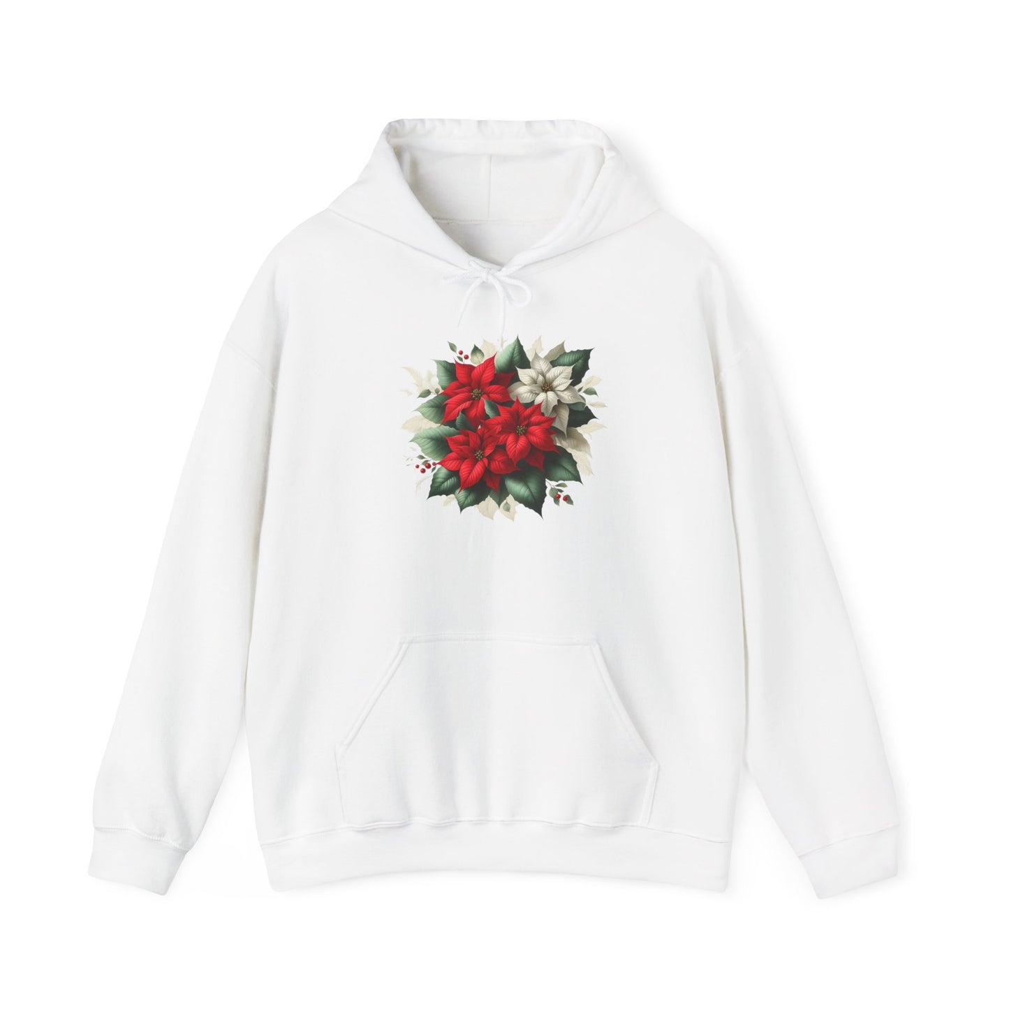 Festive Poinsettia Flowers | Unisex Heavy Blend™ Hooded Sweatshirt