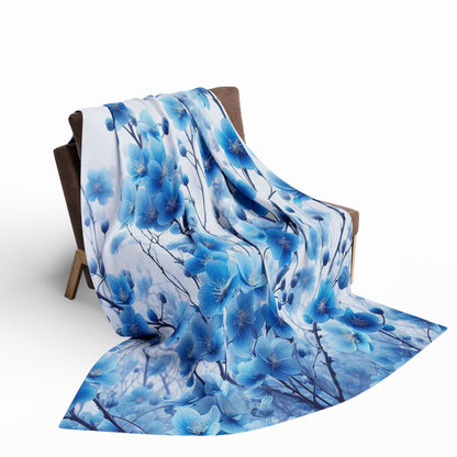 Blue Cherry Blossoms | Arctic Fleece Blanket