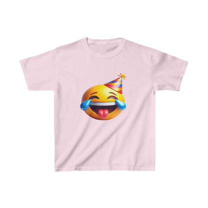 T-shirt en coton épais pour enfants avec emoji et casquette d'anniversaire