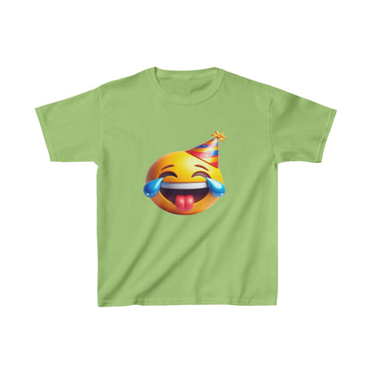 T-shirt en coton épais pour enfants avec emoji et casquette d'anniversaire