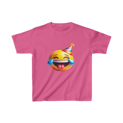 T-shirt en coton épais pour enfants avec emoji et casquette d'anniversaire