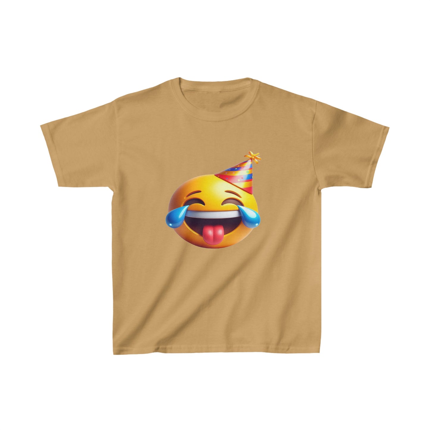 T-shirt en coton épais pour enfants avec emoji et casquette d'anniversaire