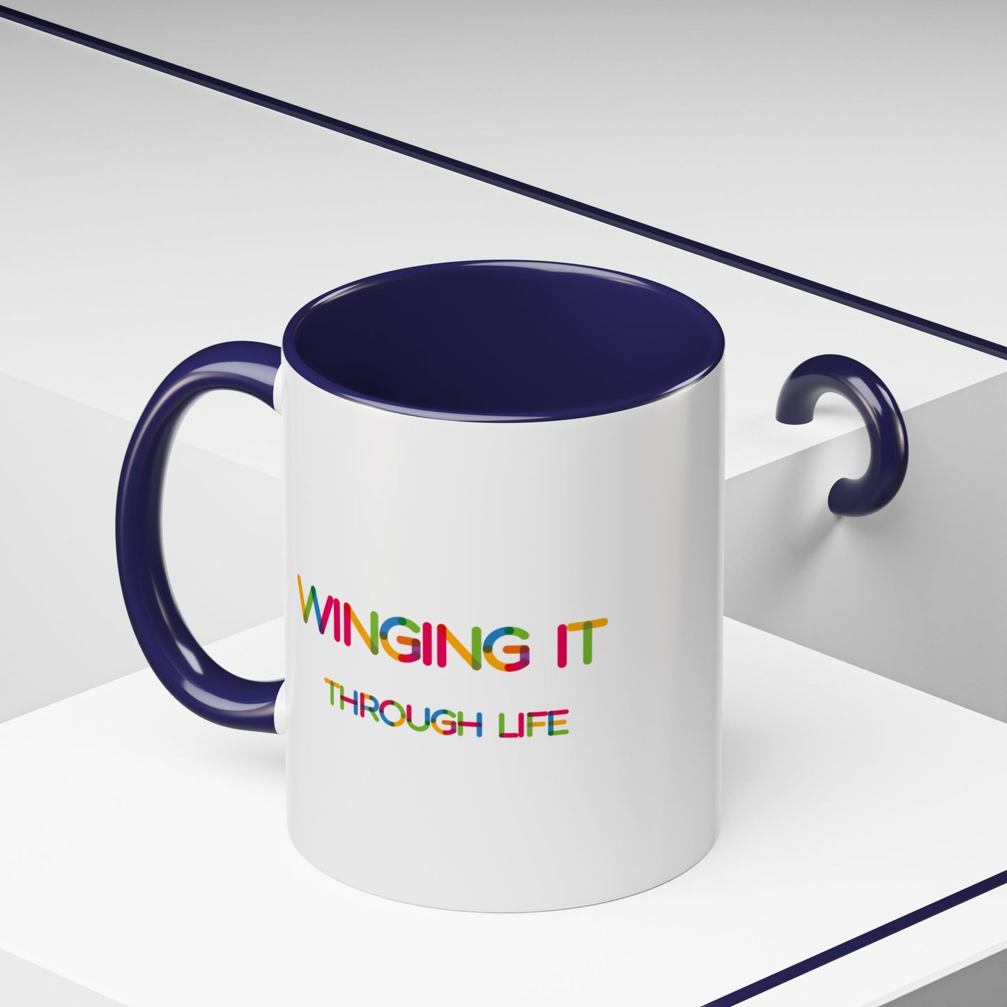 Winging it Through Life | Accent Coffee Mug (11, 15oz)