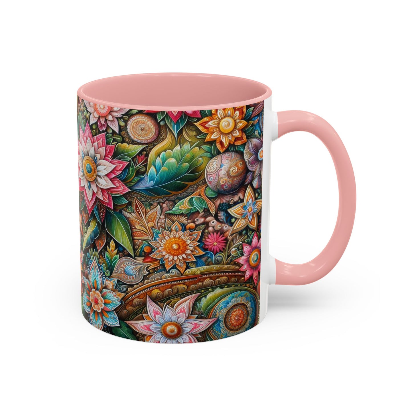 Floral Pattern | Accent Coffee Mug (11oz)