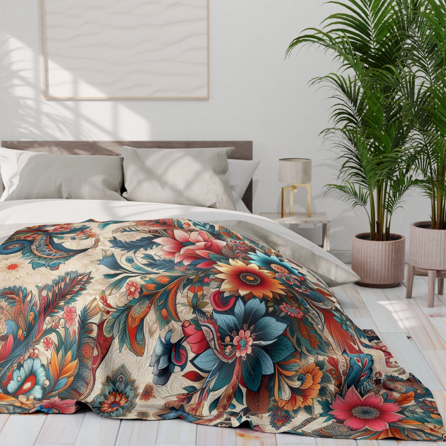 Multicolored Flower Pattern | Arctic Fleece Blanket