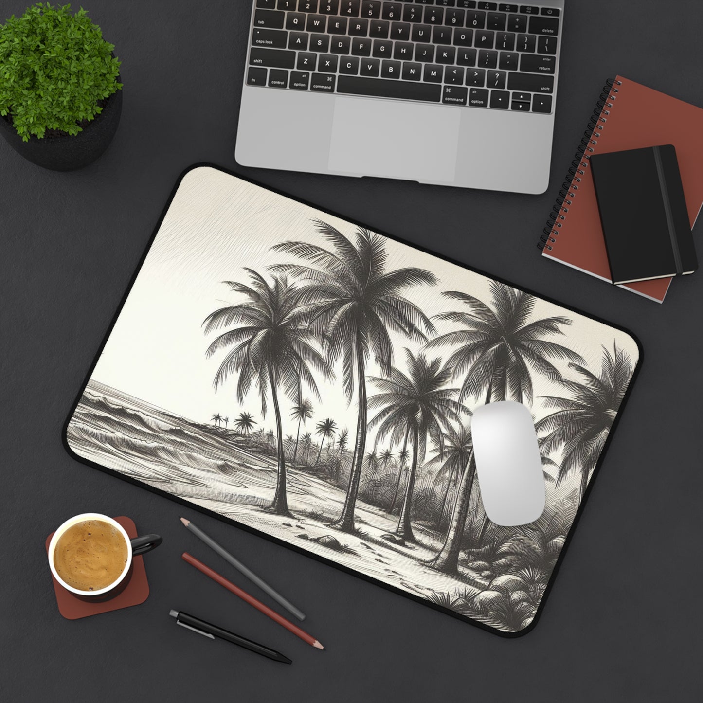 Hand Drawn Beach | Desk Mat