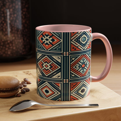 Diamond Geometric Pattern | Accent Coffee Mug (11oz)