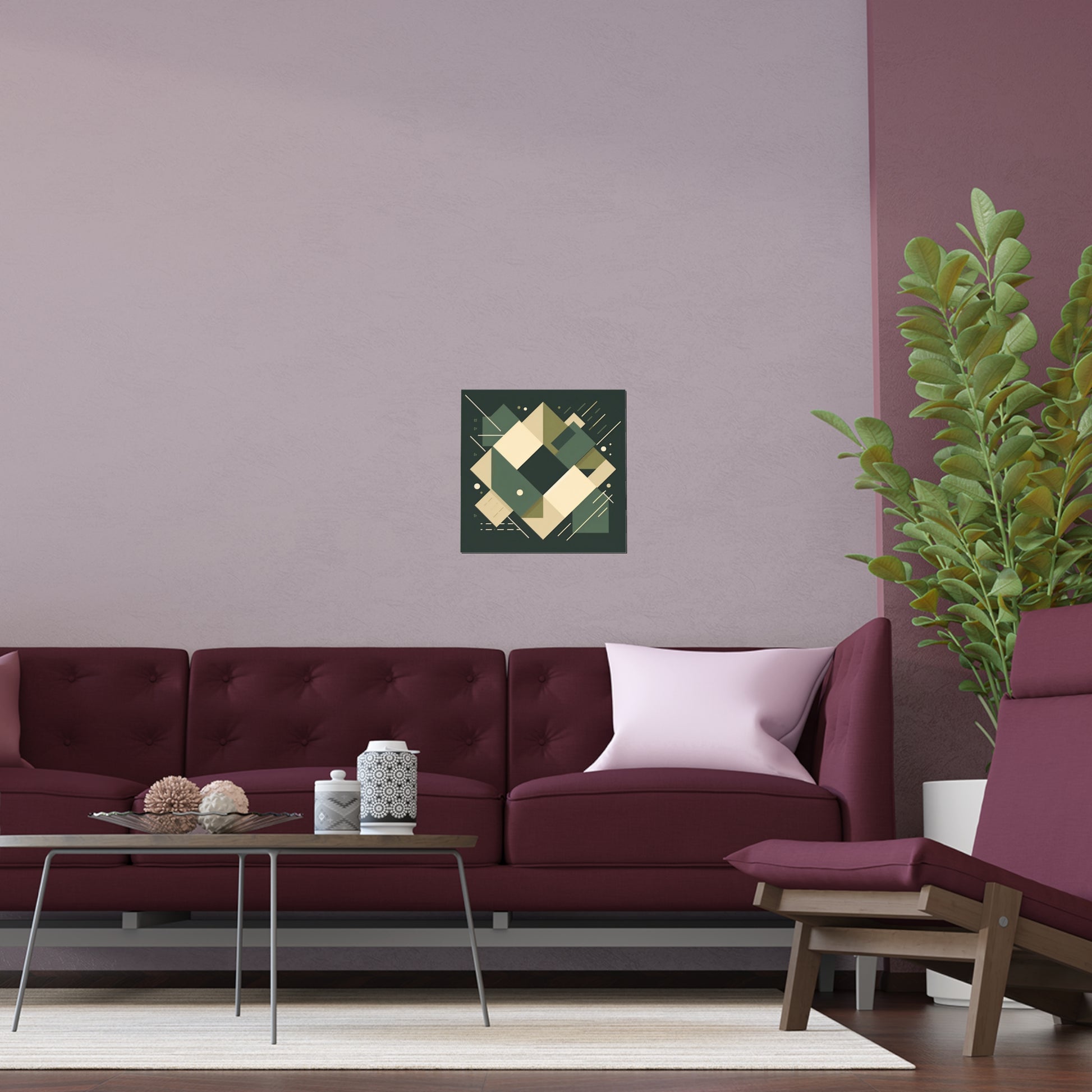 Modern Abstract Geometrical Design | Indoor and Outdoor Silk Poster