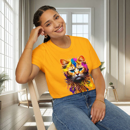 Chat vibrant | T-shirt doux unisexe