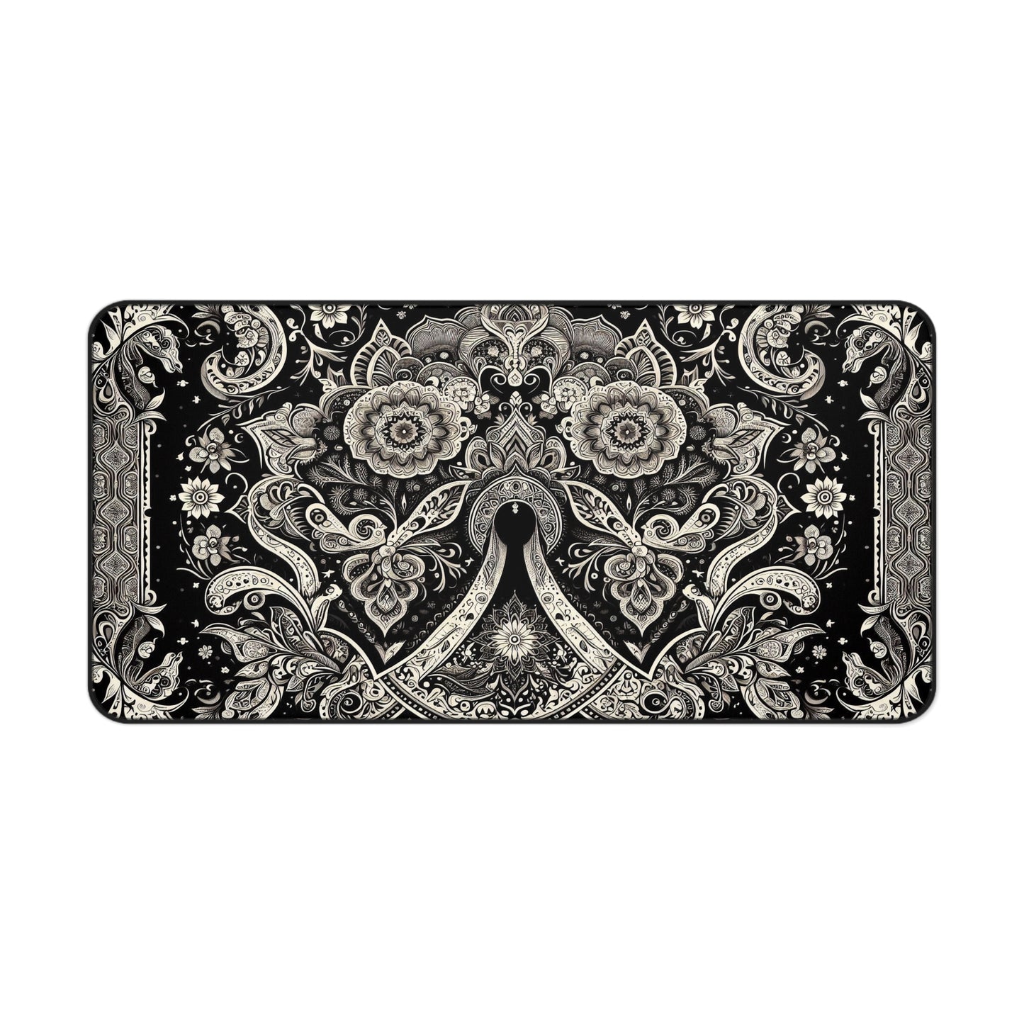 Black and Beige Pattern | Desk Mat