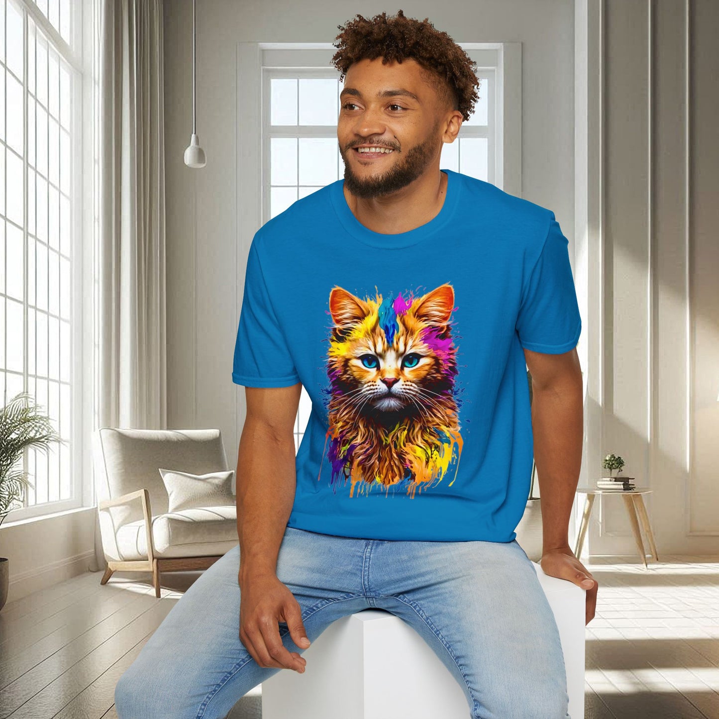 Chat peint | T-shirt doux unisexe