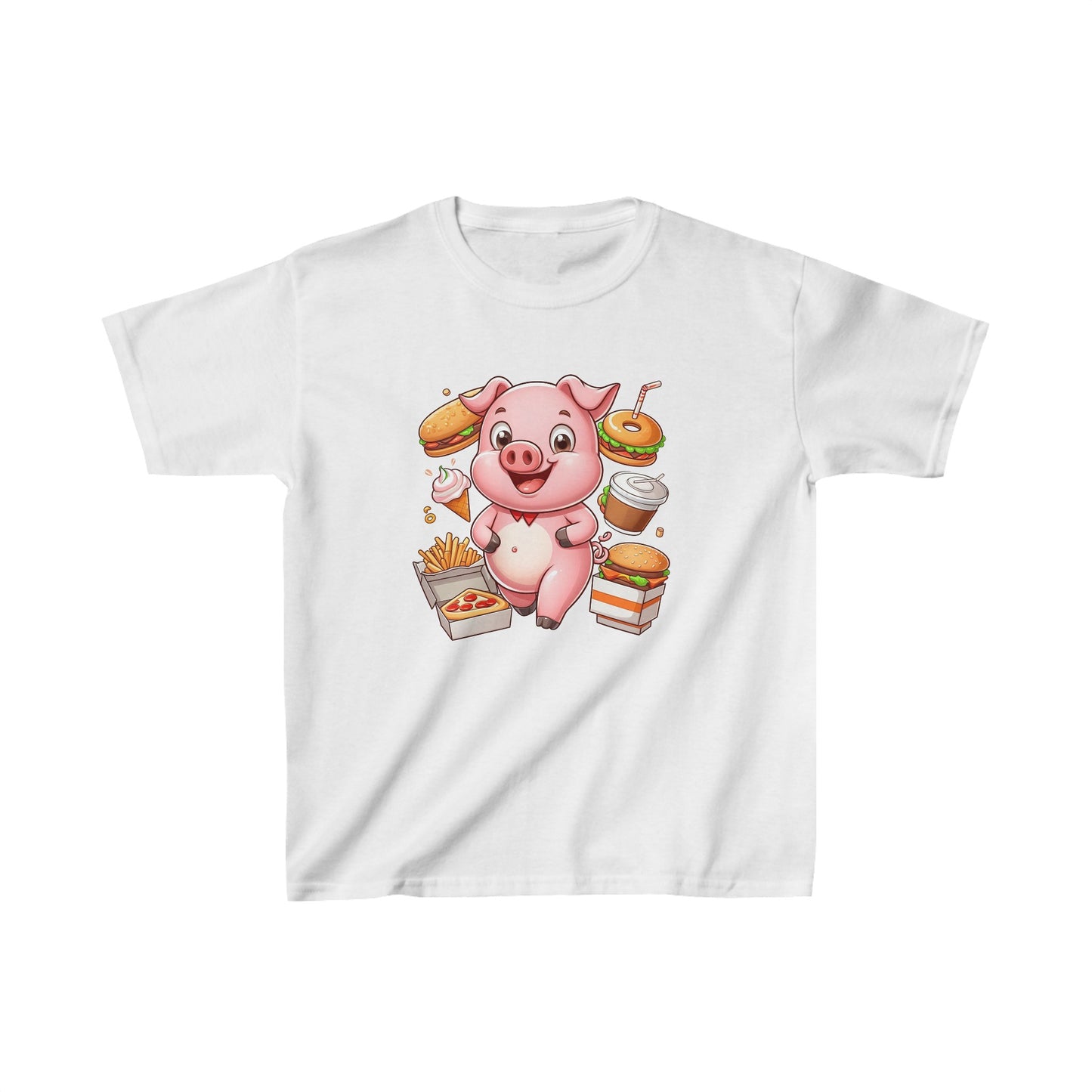 Camiseta de algodón pesado para niños Foodie Piggy