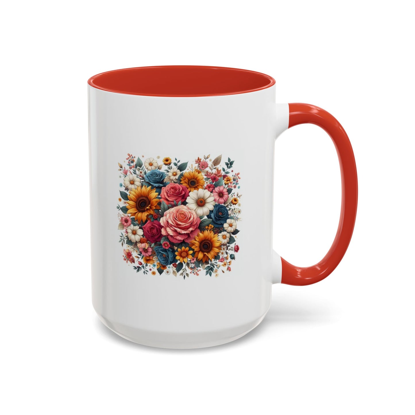 Fleurs multicolores | Tasse à café Accent (11, 15 oz)